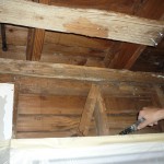 Bathroom Repair - Scraping Wood